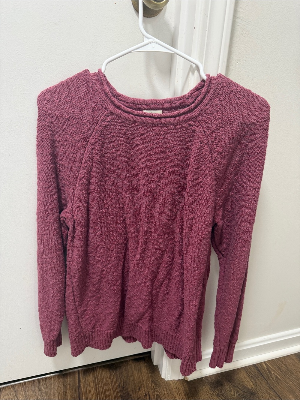 L.L. Bean Women's Scoop Crewneck Sweater in Mauve Pink